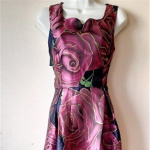 Floral Vintage Jacquard Ladies Party Dress